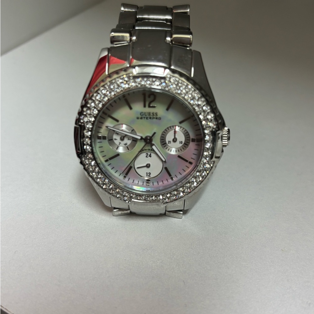 Guess Silver Women's Watch with Crystal Accents